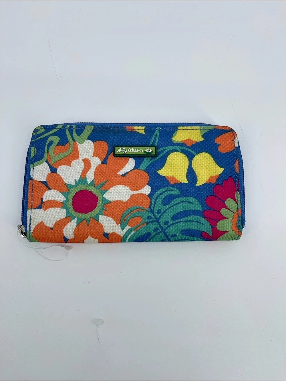 Lilly Bloom Floral Zip Wallet in Blue & Pink